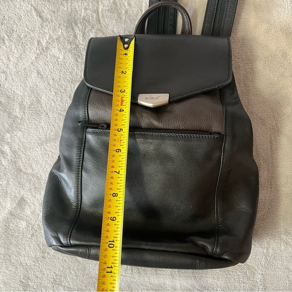 Derek Alexander Black & Brown Leather Sling Backpack Shoulder Bag Purse - Picture 14 of 16